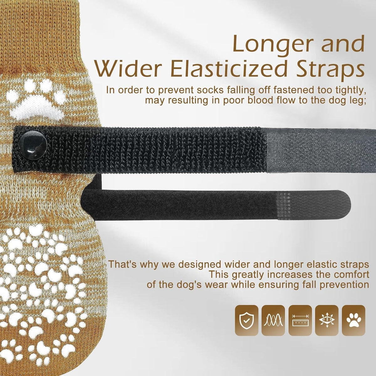 Anti Slip Dog Socks to Prevent Licking Paws, Dog Shoes for Hot Pavement, Dog Booties for Small Medium Large Senior Dogs, Traction Control Boots & Paw Protectors for Hardwood Floors