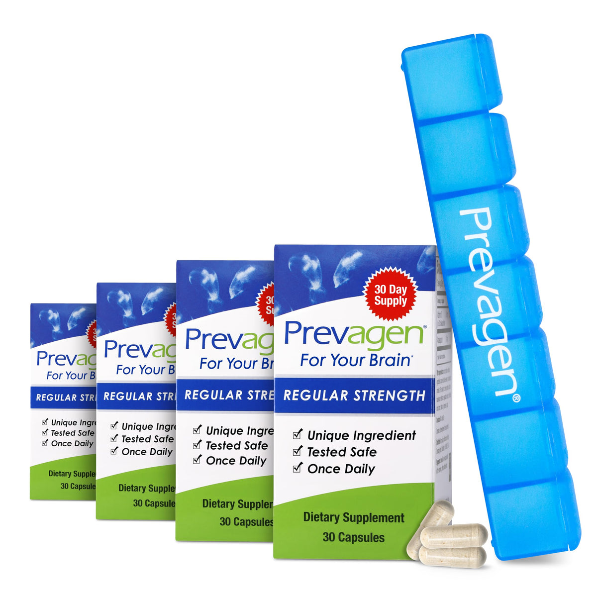 Prevagen Regular Strength - 60 Capsules (2 Month Supply) | Formulated for Your Brain | 10mg of Apoaequorin Plus Vitamin D3 with 7-Day Pill Minder