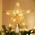 BrizLabs Gold Star Christmas Tree Topper, 8.5 in Lighted 5-Point Tree Star