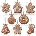 8 Pcs Rustic Christmas Tree Ornaments, Farmhouse Wooden Christmas Ornament