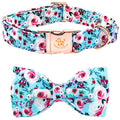 Fall Dog Collar with Bow, Black and Orange Print Fall Pet Collars Small