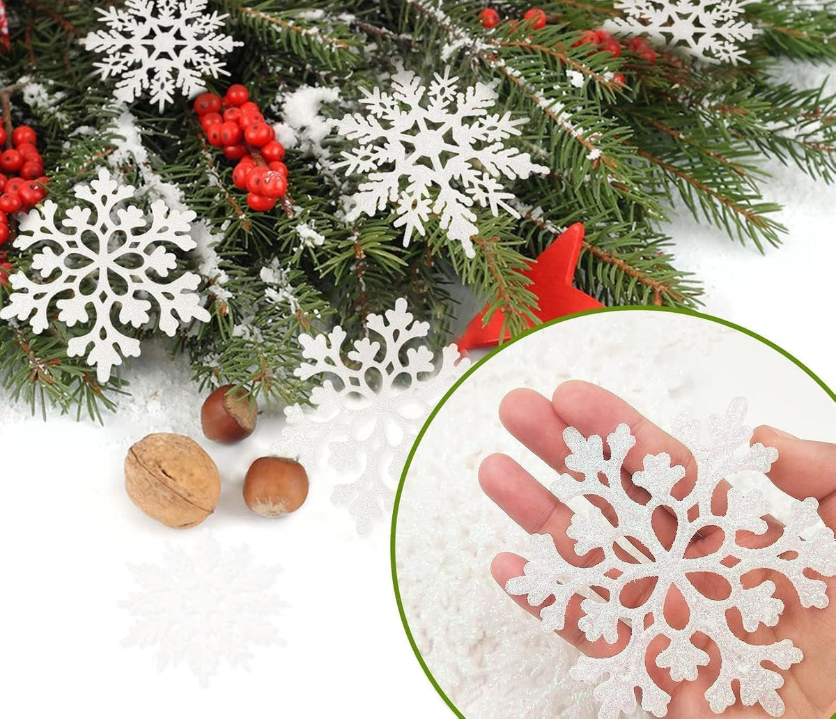 kockuu Christmas Decorations Snowflake Ornament White for Tree Decor Craft