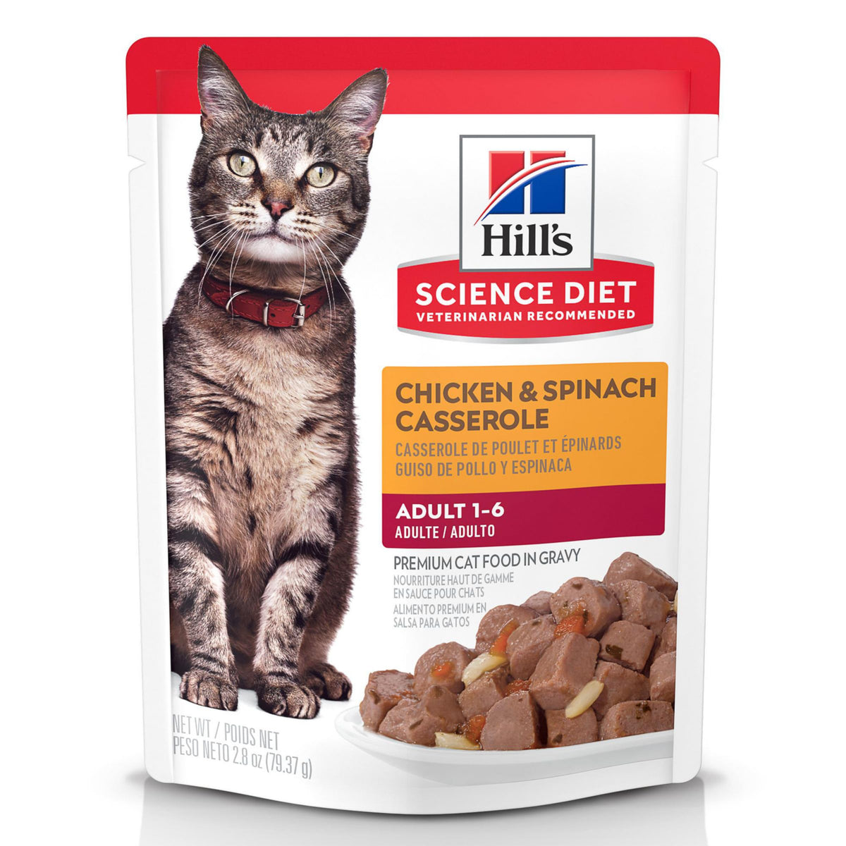 Hill's Science Diet Adult 1-6 Wet Cat Food Variety Pack, Chicken, Tuna, & Ocean Fish, 2.8 oz. Pouches, 12-Pack