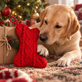 Dog Christmas Stocking, Bone‑Shape Cable Knit Pet Xmas Stocking, 3 Pack