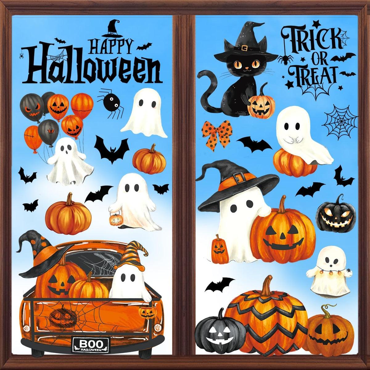 Halloween Window Clings Stickers Decor Fall Halloween Decorations Indoor