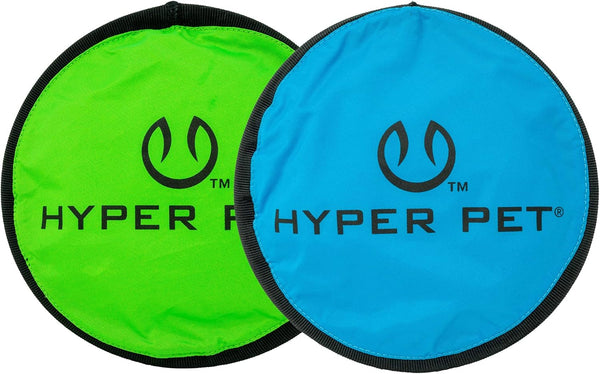 Hyper Pet Flippy Flopper Flying Disc Soft Dog Toy 9 Inch, Floats, 2 Pack | Safe on teeth for all breeds, stays on the water surface for pool and lake fetch games, colors may vary with every order