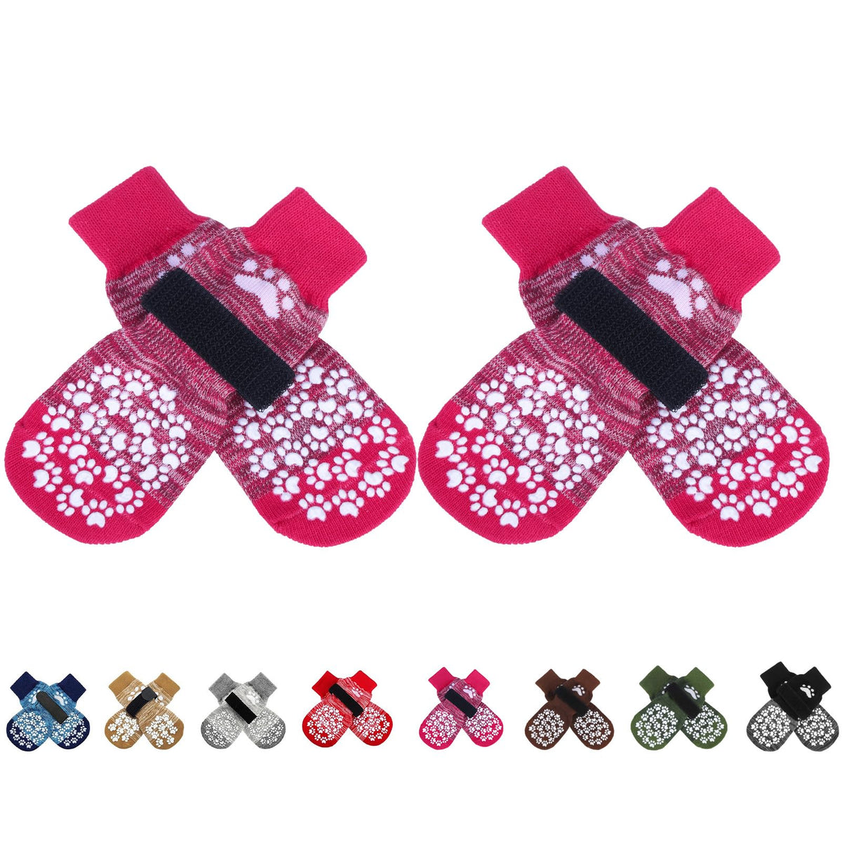 Anti Slip Dog Socks to Prevent Licking Paws, Dog Shoes for Hot Pavement, Dog Booties for Small Medium Large Senior Dogs, Traction Control Boots & Paw Protectors for Hardwood Floors