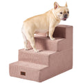 EHEYCIGA Dog Stairs for Bed 18" H, 4-Step Dog Steps for High Bed, Pet Steps for Small Dogs and Cats, Non-Slip Balanced Pet Ramp Indoor, Grey