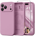 GolbinBox Magnetic for iPhone 16 Pro Max Case, Silicone Cover, Chalk Pink