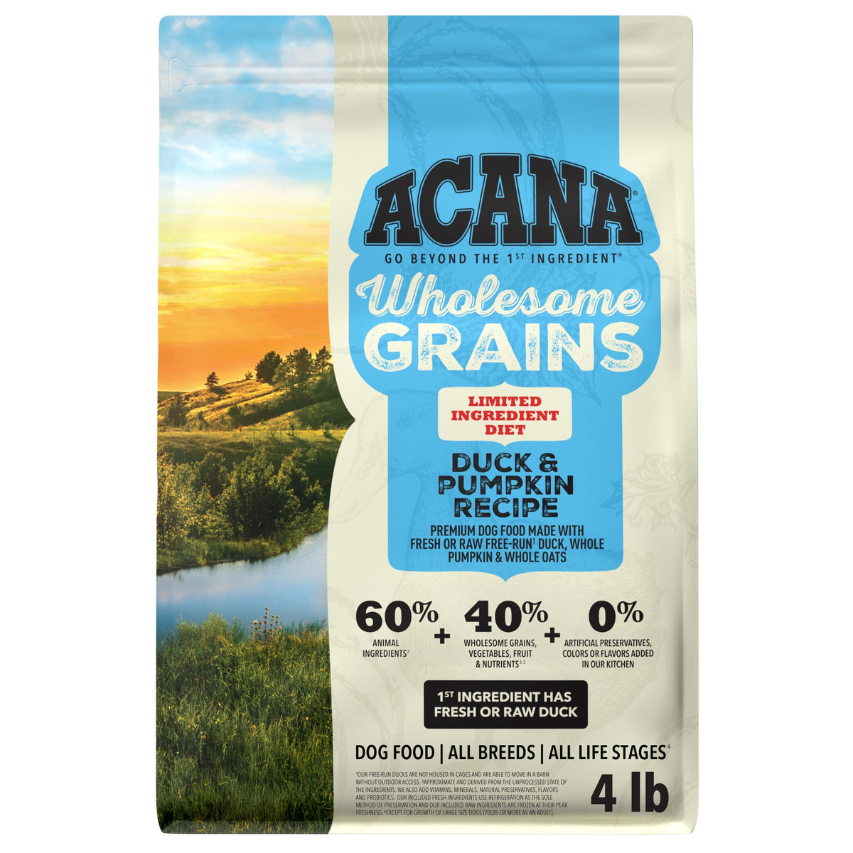 ACANA Wholesome Grains Dry Dog Food Red Meat & Grains Beef Pork & Lamb Recipe 22.5lb Bag
