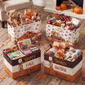 4 Pcs Thanksgiving Storage Basket Empty with Handles, Large Fabric