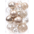 Sea Team 30-Pack Clear Christmas Ball Ornaments with Fillers, Champagne