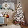 Christmas Snowflake Lights, 20ft 40LED 8 Modes & Timer Battery Operated Fairy Lights for Indoor/Outdoor Holiday Party Decorations (White)