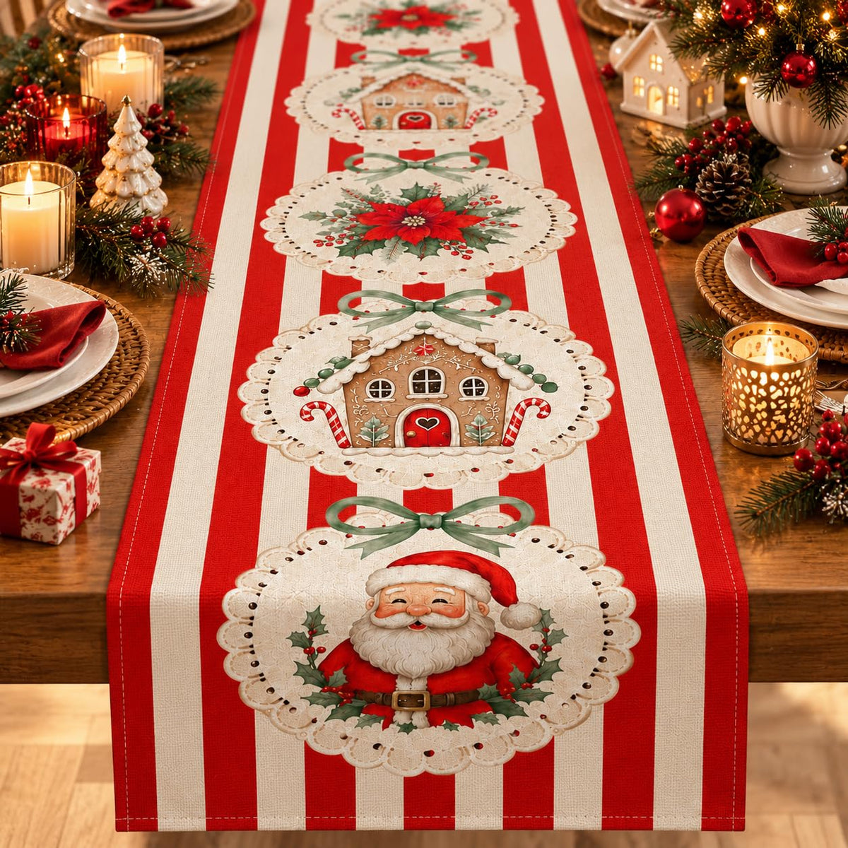 Fall Table Runner 13×72 in with Fall Decor Pumpkin, Sunflower&Leaf