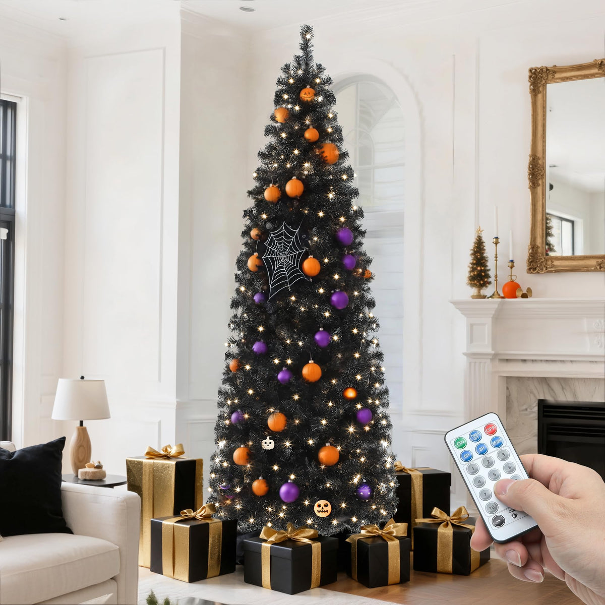 YITAHOME Prelit Green Pencil Christmas Tree 6 FT with Remote