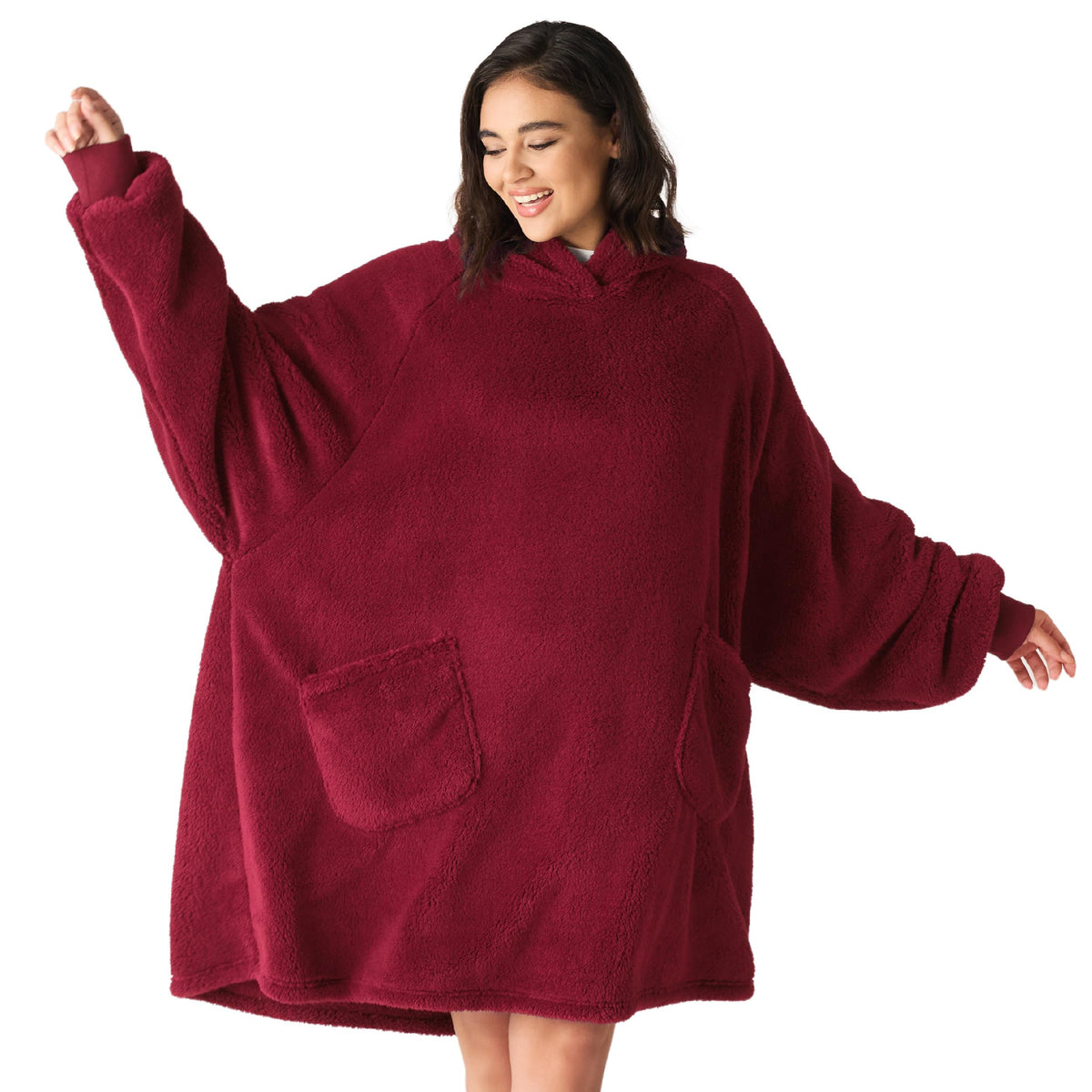 Bedsure Soft Wearable Blanket Hoodies for Women, Grey, Standard