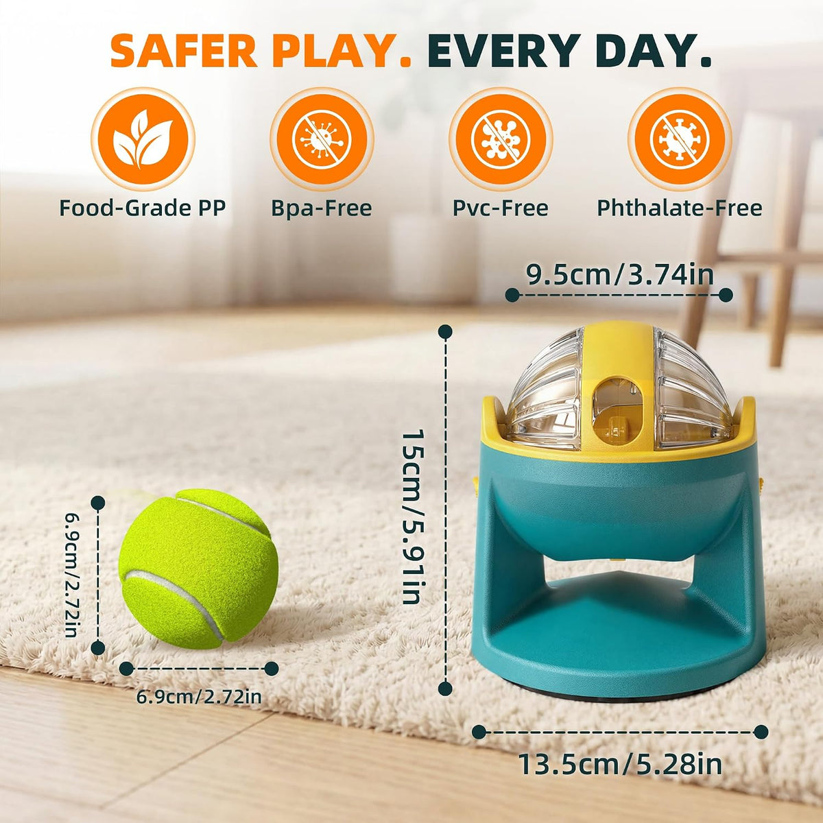2-in-1 Dog Puzzle Toy, Interactive Treat Dispensing Ball
