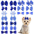 20PCS Cute Dog Hair Bows with Rubber Bands Handmade Mix Style for Puppy