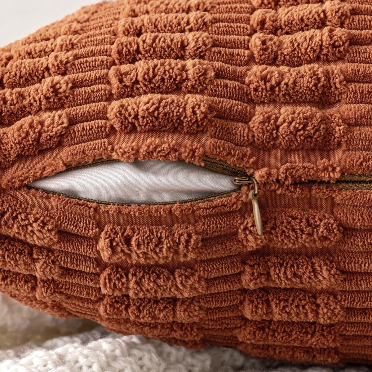 MIULEE Fall Decorative Throw Pillow Covers 18x18 Dark Rust Pack of 2