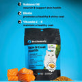 Cat Skin & Coat Supplement Crunchy Creamy Chews - Salmon Oil for Cats Omega 3 Itchy Dry Skin Relief - Feline Shedding Control - Biotin Vitamins for Indoor Cats Shiny Soft Coat (30-Day Supply)