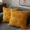 DFXSZ Fall Pillow Covers 18x18 2Pcs Rust Pumpkin Fall Decorations for Home | Fall decor Set of 2 Throw Pillow Cases Soft Plush Faux Fur Wool Couch Cushion for Chair Sofa Bedroom Living Room Home Decor