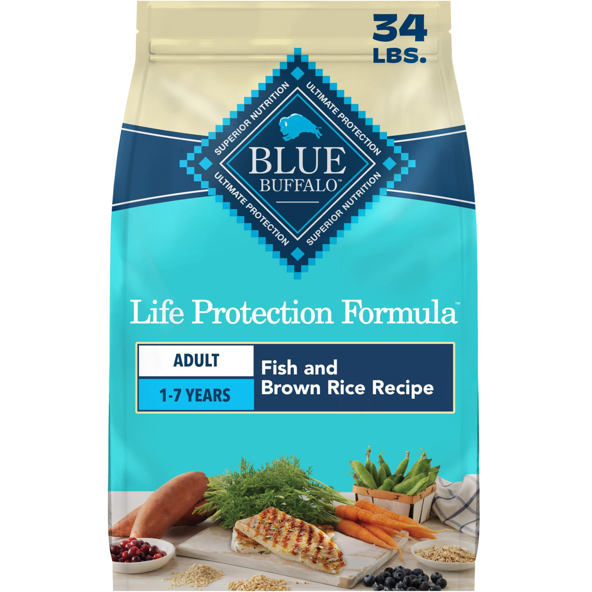Blue Buffalo Life Protection Formula Chicken & Brown Rice Adult Dry Dog Food, Supports Immunity with Antioxidant-Rich LifeSource Bits, Promotes Healthy Muscle Development, Skin & Coat Health, 30 lbs.