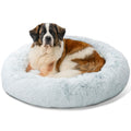 Best Friends by Sheri The Original Calming Donut Dog Bed for Large Dogs up to 100 lbs, Shag Faux Fur, Taupe, Large, 36" x 36"