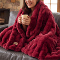 Bedsure Fluffy Bubble Faux Fur Throw Blanket, 50"x60", Cream