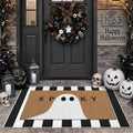 Tinideya 2 23.6 X 35.4 Inches Plaid Ghost Red Brown | Layered Coir Doormat Set, Non Slip Backing for Outdoor Entryway, Buffalo Plaid Seasonal Design, Front Porch Home Decor