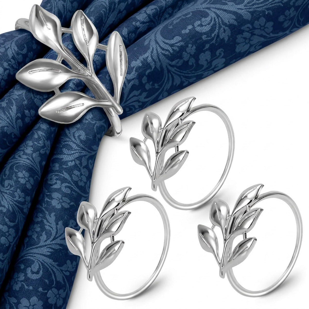Thanksgiving Napkin Rings Set of 12 Gold Leaf, Christmas Napkin Rings