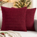 MIULEE Fall Decorative Throw Pillow Covers 18x18 Dark Rust Pack of 2