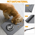 Hubulk Dog Feeding Mat,100% Waterproof BPA Free Silicone Pet Food and Water Bowl Placemat,Dishwasher, High Raised Edge to Prevent Spills,Nonslip Tray to Stop Messes on Floor (19"x12"x0.5", Grey)