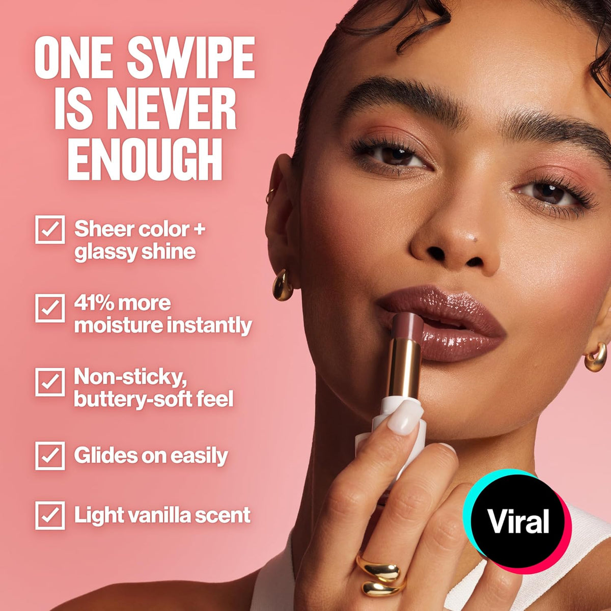 REVLON Super Lustrous Glass Shine Balm, Sheer Glossy Tinted Lip Balm, Hydrating Formula with Hyaluronic Acid, Aloe & Rose Quartz, 004 Nude Illuminator, 0.11 oz