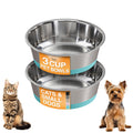 Neater Pet Brands Stainless Steel Dog Bowls with Non-Slip Rubber Bottom – Set of 2, 6 Cup (48 oz), Black - Heavy Duty Metal Dog Bowl, Dishwasher Safe, Food or Water Bowl, Ideal for Large Dogs