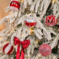 JORNOY 12CT 3.12-Inch Christmas Balls Ornaments for Tree, Red & White