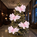 Yinkin 2 Pcs 20'' Christmas Large 3D LED Butterfly Decorations Pink
