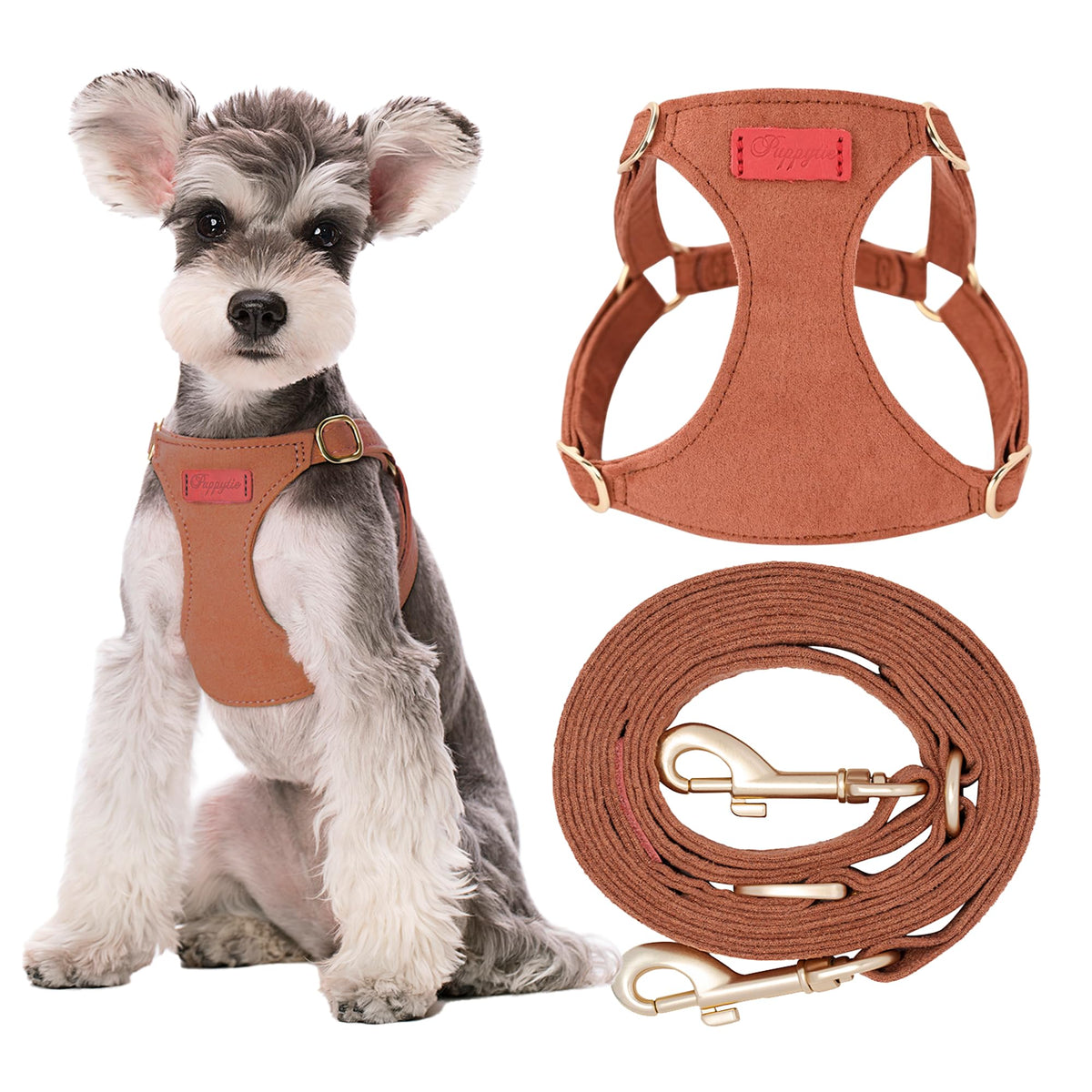 Puppytie xs Dog Harness with Multifunction Dog Leash,Soft Adjustable No Choke Escape Proof Pet Harness Vest,red-Camellia,XS