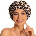 Edoneery Reusable Shower Caps for Women, Waterproof Long Hair Bonnet | Washable Design, Wide Elastic Band, Large Fit, Holds Long Hair, Braids Friendly, Bath Accessories, Spa, Travel