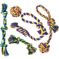 SHARLOVY Large Tough Chew Toys for Aggressive Chewers Large Breed,Heavy Duty Dental Rope Toys Kit for Medium Dogs,5 Knots Indestructible Cotton Puppy Teething Chew Tug Toy Set of 9
