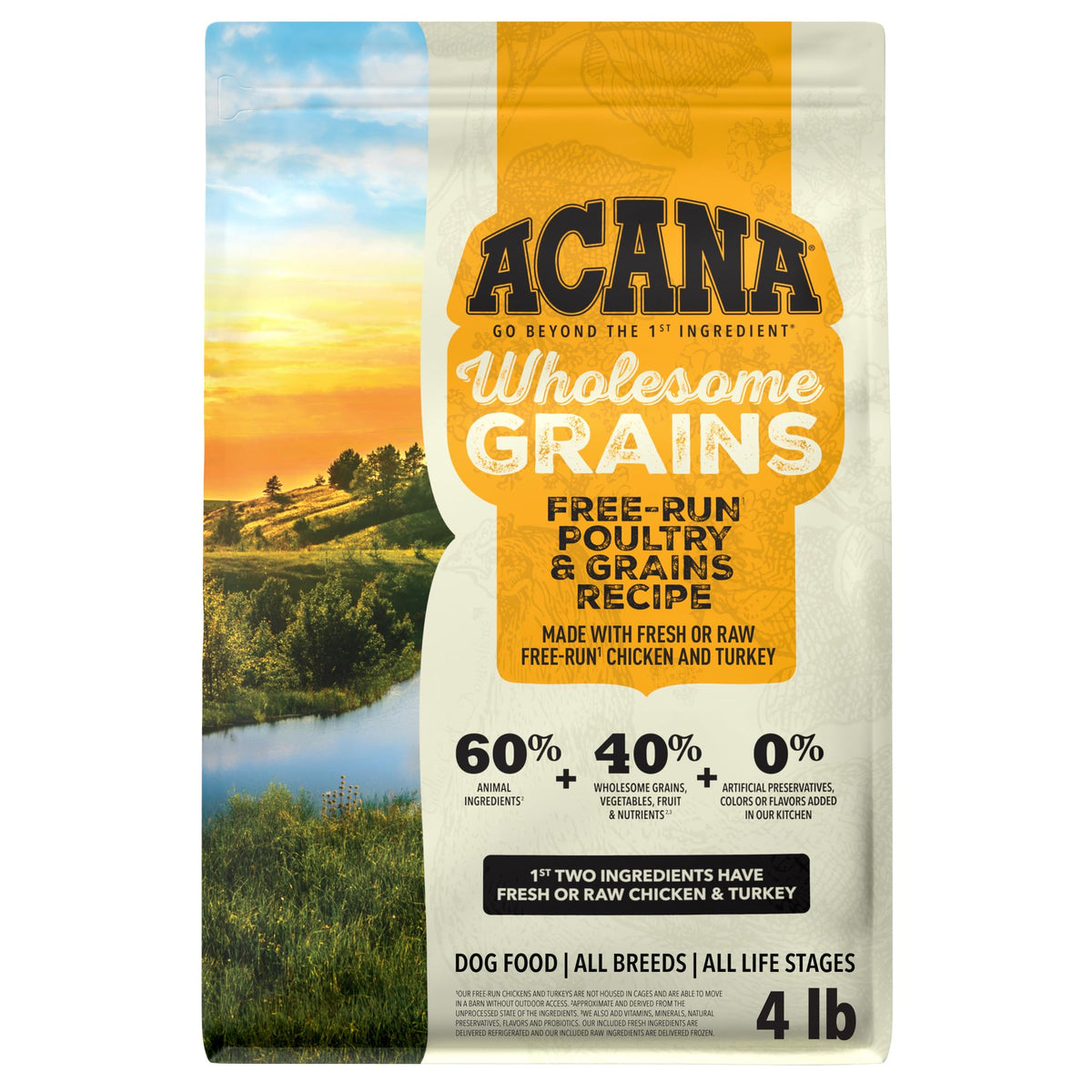 ACANA Wholesome Grains Dry Dog Food Red Meat & Grains Beef Pork & Lamb Recipe 22.5lb Bag