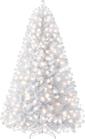 Yaheetech 6ft Pre-lit Christmas Tree with 300 Warm White Lights, White