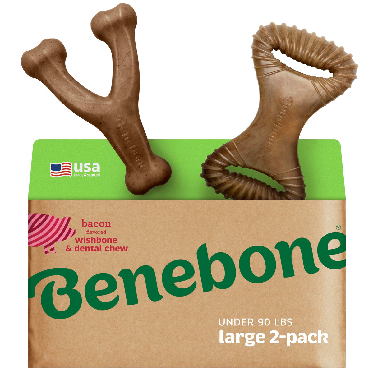 Benebone Large 4-Pack Dog Toys for Aggressive Chewers – Under 90 lbs