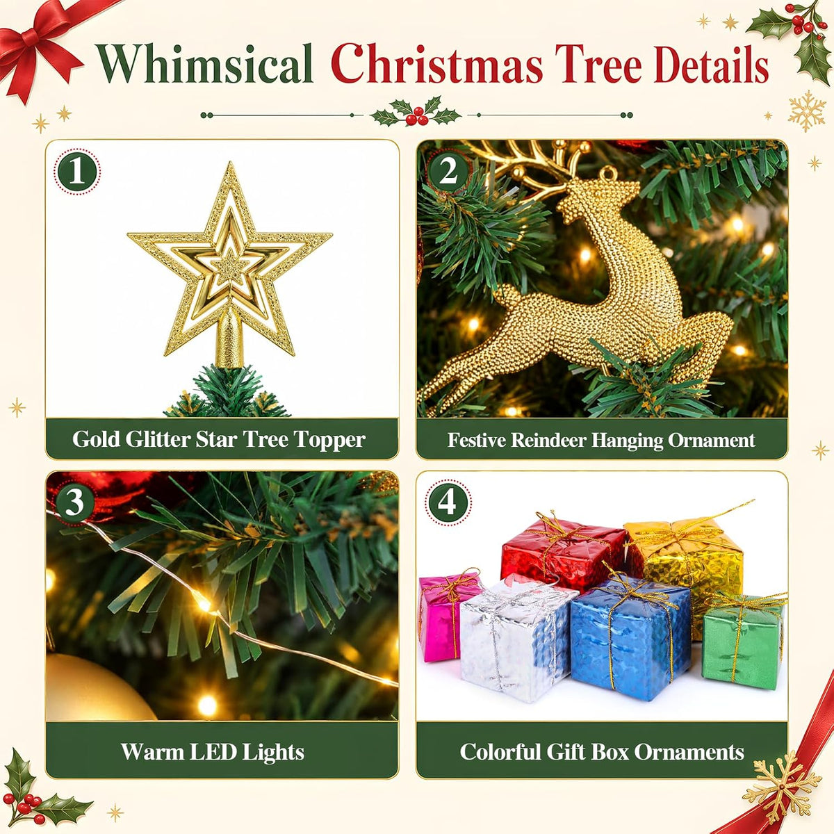 Small Mini Christmas Tree with Lights, 2 Ft Little Table Top Christmas Tree