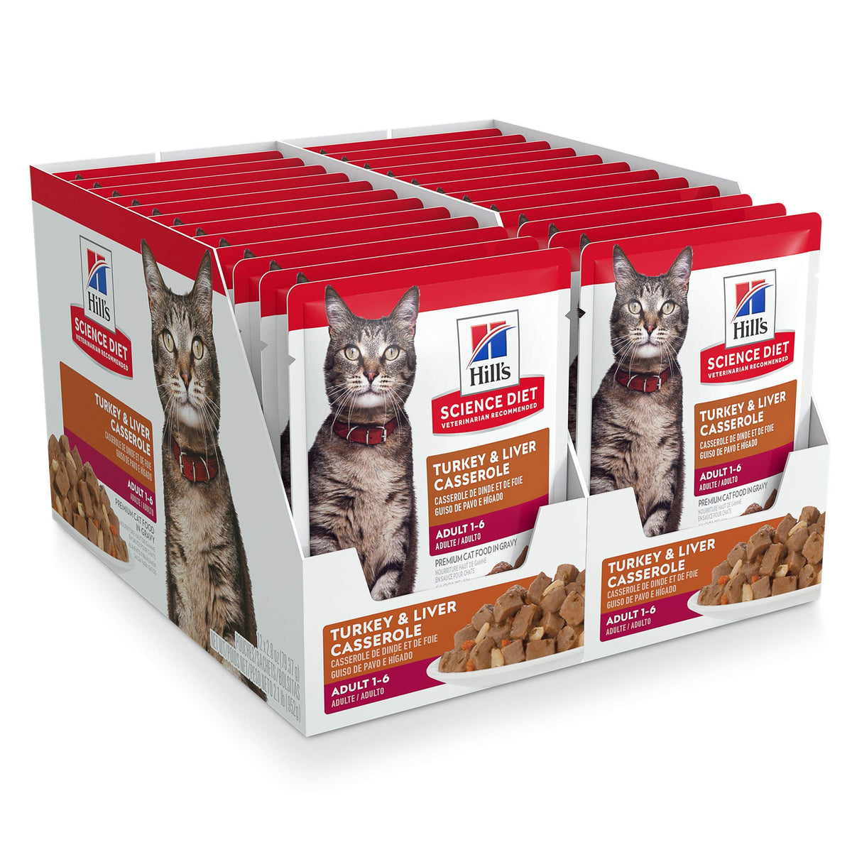 Hill's Science Diet Adult 1-6 Wet Cat Food Variety Pack, Chicken, Tuna, & Ocean Fish, 2.8 oz. Pouches, 12-Pack