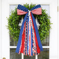 Fall Decor - Large Autumn Harvest Wreath Bow for Front Door 27x13 Inch