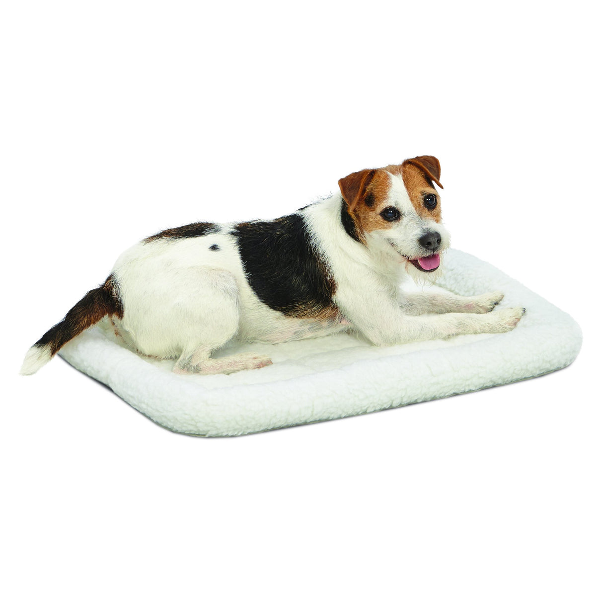 MidWest Homes for Pets QuietTime Dog Bed - White Fleece Bolster, Ultra-Soft and Machine Washable, Fits 42-Inch Crates and Carriers, for Large Breed Dogs