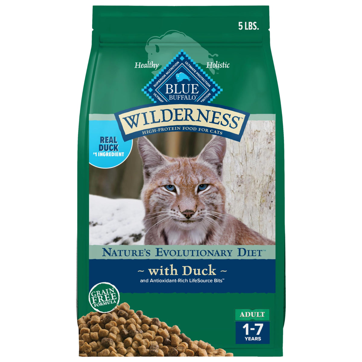Blue Buffalo Wilderness with Chicken Natural High-Protein Grain-Free Dry Food for Adult Cats, Real Chicken First, Antioxidant-Rich LifeSource Bits Support Immunity, Promotes Strong Muscles, 12 lbs.