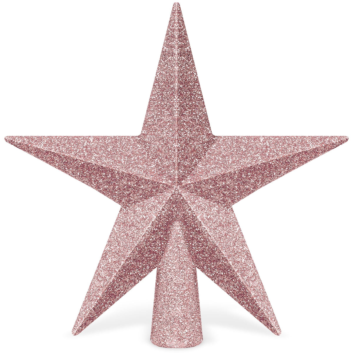 Christmas Tree Star Topper, 8" Gold Glitter Xmas Star Tree Decorations, 3D