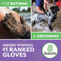 H HANDSON Pet Grooming Gloves - Patented #1 Ranked, Award Winning Shedding, Bathing, & Hair Remover Gloves - Gentle Brush for Cats, Dogs, and Horses (Grey, Small)