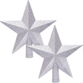 Aneco 2 Pack Glittered Christmas Tree Topper Star Treetop for Small Christmas Tree Decoration or Home Decor, Hard Plastic